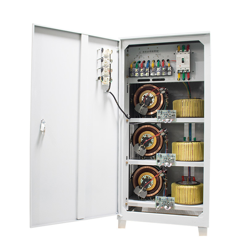 90KVA Ba pha điện áp ổn định Máy điều chỉnh điện áp tự động với công nghệ động cơ servo cho máy cắt laser