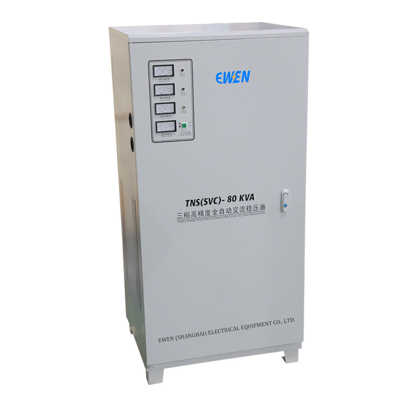 80KVA Ba giai đoạn công nghiệp điện áp ổn định Máy điều chỉnh điện áp tự động 380VAC 400VAC với động cơ servo