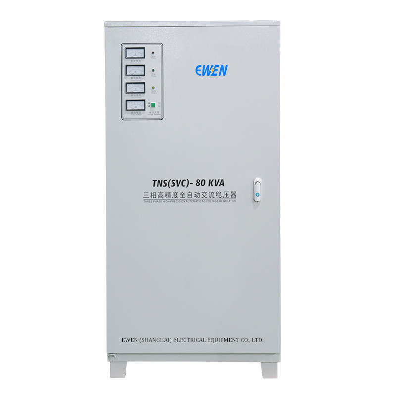 80KVA Ba giai đoạn công nghiệp điện áp ổn định Máy điều chỉnh điện áp tự động 380VAC 400VAC với động cơ servo